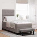 Box spring seng med hovedgærde Gråbrun 100 x 200 cm Stof
