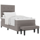 Box spring seng med hovedgærde Gråbrun 100 x 200 cm Stof