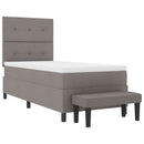 Box spring seng med hovedgærde Gråbrun 100 x 200 cm Stof