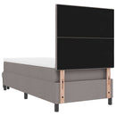 Box spring seng med hovedgærde Gråbrun 100 x 200 cm Stof