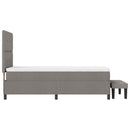 Box spring seng med hovedgærde Gråbrun 100 x 200 cm Stof