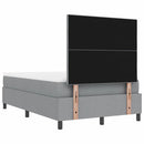 Box spring seng med hovedgærde Lysegrå 120 x 190 cm Stof