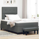 Box spring seng med hovedgærde Mørkegrå 120 x 190 cm Stof