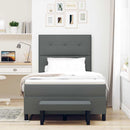 Box spring seng med hovedgærde Mørkegrå 120 x 190 cm Stof