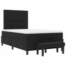 Box spring seng med pude med hovedgærde Sort 120 x 190 cm Stof