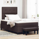 Box spring seng med pude Mørk Brun 120 x 190 cm Stof