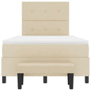 Box spring seng med hovedgærde Creme 120 x 190 cm Stof