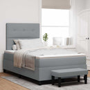 Box spring seng med hovedgærde Lysegrå 120 x 200 cm Stof
