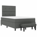 Box spring seng med pude Mørkegrå 120 x 200 cm Stof