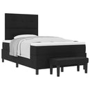 Box spring seng med pude med hovedgærde Sort 120 x 200 cm Stof