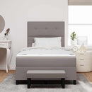 Box spring seng med hovedgærde Gråbrun 120 x 200 cm Stof
