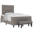 Box spring seng med hovedgærde Gråbrun 120 x 200 cm Stof