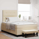 Box spring seng med hovedgærde Creme 120 x 200 cm Stof