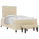 Box spring seng med hovedgærde Creme 120 x 200 cm Stof