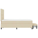 Box spring seng med hovedgærde Creme 120 x 200 cm Stof