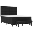 Box spring seng med hovedgærde Sort 140 x 190 cm Stof