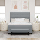 Box spring seng med hovedgærde Lysegrå 140 x 200 cm Stof