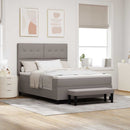 Box spring seng med hovedgærde Gråbrun 140 x 200 cm Stof