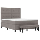 Box spring seng med hovedgærde Gråbrun 140 x 200 cm Stof