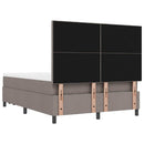 Box spring seng med hovedgærde Gråbrun 140 x 200 cm Stof