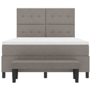 Box spring seng med hovedgærde Gråbrun 140 x 200 cm Stof