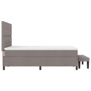 Box spring seng med hovedgærde Gråbrun 140 x 200 cm Stof