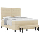 Box spring seng med hovedgærde Creme 140 x 200 cm Stof