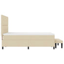 Box spring seng med hovedgærde Creme 140 x 200 cm Stof