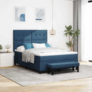 Box spring seng med hovedgærde Blå 140 x 200 cm Stof