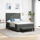 Box spring seng med pude Mørkegrå 160 x 200 cm Stof