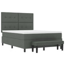 Box spring seng med pude Mørkegrå 160 x 200 cm Stof