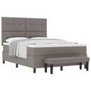 Box spring seng med hovedgærde Gråbrun 160 x 200 cm Stof