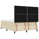 Box spring seng med hovedgærde Creme 160 x 200 cm Stof