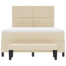 Box spring seng med hovedgærde Creme 160 x 200 cm Stof