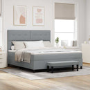 Box spring seng med hovedgærde Lysegrå 180 x 200 cm Stof