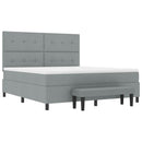 Box spring seng med hovedgærde Lysegrå 180 x 200 cm Stof