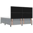 Box spring seng med hovedgærde Lysegrå 180 x 200 cm Stof