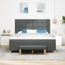 Box spring seng med hovedgærde Mørkegrå 180 x 200 cm Stof