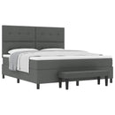 Box spring seng med hovedgærde Mørkegrå 180 x 200 cm Stof