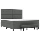 Box spring seng med hovedgærde Mørkegrå 180 x 200 cm Stof