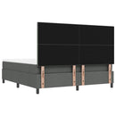 Box spring seng med hovedgærde Mørkegrå 180 x 200 cm Stof