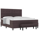 Box spring seng med hovedgærde Mørk Brun 180 x 200 cm Stof