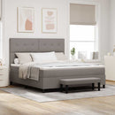 Box spring seng med hovedgærde Gråbrun 180 x 200 cm Stof