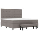 Box spring seng med hovedgærde Gråbrun 180 x 200 cm Stof