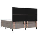 Box spring seng med hovedgærde Gråbrun 180 x 200 cm Stof