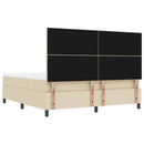 Box spring seng med hovedgærde Creme 180 x 200 cm Stof