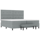 Box spring seng med hovedgærde Lysegrå 200 x 200 cm Stof