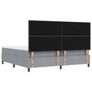Box spring seng med hovedgærde Lysegrå 200 x 200 cm Stof