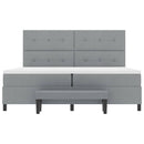 Box spring seng med hovedgærde Lysegrå 200 x 200 cm Stof