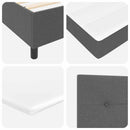 Box spring seng med hovedgærde Mørkegrå 200 x 200 cm Stof
